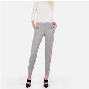 Express Columnist Ankle Trouser Pants Light Grey